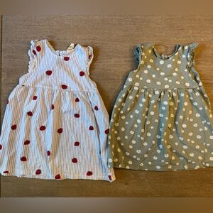H&M Set of Two Baby Dresses with Floral and Strawberry Patterns